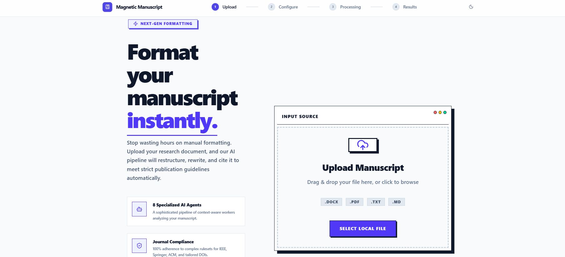 Magnetic Manuscript — Academic Processing Engine